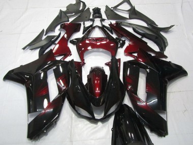 Purchase 2007-2008 Kawasaki ZX6R Motorcycle Fairings - Black Dark Red Canada
