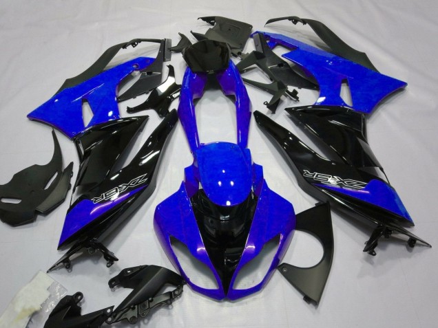 2007-2008 Kawasaki ZX6R Motorcycle Fairings - Blue Black White Canada