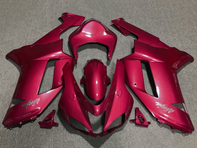 2007-2008 Kawasaki ZX6R Motorcycle Fairings - Red Chrome Canada
