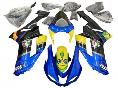 Purchase 2007-2008 Kawasaki ZX6R Motorcycle Fairings - Blue Black Yellow Shark Canada