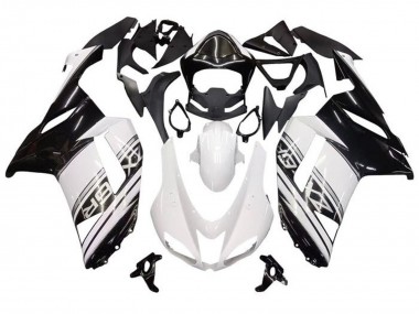 Purchase 2007-2008 Kawasaki ZX6R Motorcycle Fairings - White Black Silver Stripe Canada