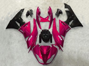 Purchase 2009-2012 Kawasaki ZX6R Motorcycle Fairings - Candy Red Glossy Black Canada
