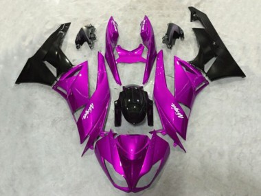 Purchase 2009-2012 Kawasaki ZX6R Motorcycle Fairings - Purple Glossy Black Canada