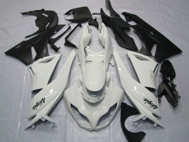 Purchase 2009-2012 Kawasaki ZX6R Motorcycle Fairings - White Matte Black Canada