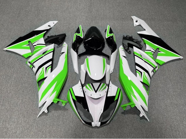 2009-2012 Kawasaki ZX6R Motorcycle Fairing - White Green Black Canada
