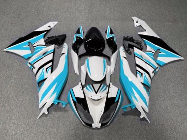 Purchase 2009-2012 Kawasaki ZX6R Motorcycle Fairings - White Light Blue Black Canada
