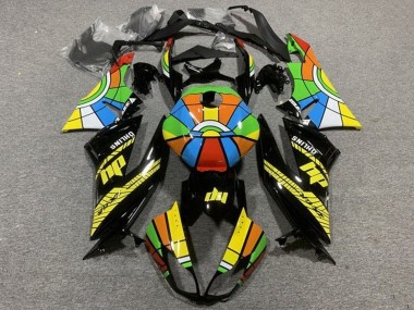 Purchase 2009-2012 Kawasaki ZX6R Motorcycle Fairings - Glossy Black Multicolor Canada