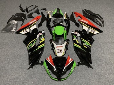 Purchase 2009-2012 Kawasaki ZX6R Motorcycle Fairings - Green Glossy Black White Red Showr 26 Canada