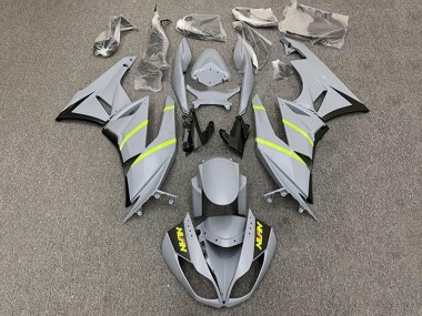 Purchase 2009-2012 Kawasaki ZX6R Motorcycle Fairings - Grey Yellow Stripe Canada