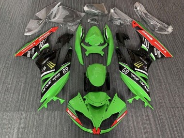 Purchase 2009-2012 Kawasaki ZX6R Motorcycle Fairings - Green Glossy Black Red Yellow Monster Motocard Canada
