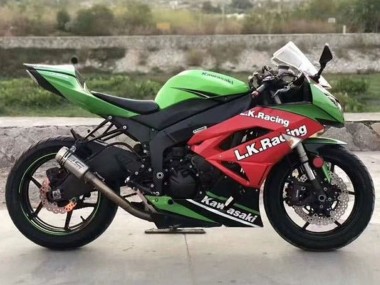 Purchase 2009-2012 Kawasaki ZX6R Motorcycle Fairings - Green Red Black White L.K. Racing Canada