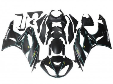 Purchase 2009-2012 Kawasaki ZX6R Motorcycle Fairings - Matte Black Blue Yellow Stripe Canada