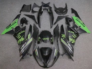 Purchase 2009-2012 Kawasaki ZX6R Motorcycle Fairings - Matte Black Green Monster Canada