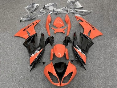 Purchase 2009-2012 Kawasaki ZX6R Motorcycle Fairing - Orange Glossy Black Canada