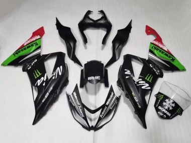 Purchase 2013-2018 Kawasaki ZX6R Motorcycle Fairings - Matte Black Green Red White Monster Snow Canada