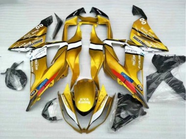Purchase 2013-2018 Kawasaki ZX6R Motorcycle Fairings - Gold White Black Canada