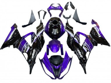 Purchase 2013-2018 Kawasaki ZX6R Motorcycle Fairing - Blue Glossy Black Canada