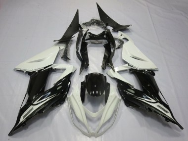 Purchase 2013-2018 Kawasaki ZX6R Motorcycle Fairings - Pearl White Glossy Black Canada