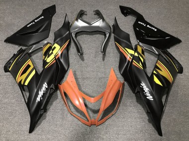 Purchase 2013-2018 Kawasaki ZX6R Motorcycle Fairings - Matte Black Orange Gold Canada