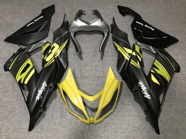 Purchase 2013-2018 Kawasaki ZX6R Motorcycle Fairings - Matte Black Yellow Canada