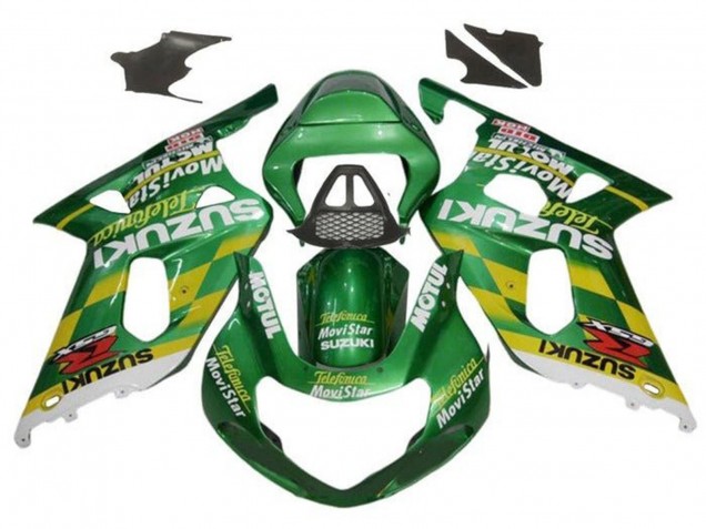 2000-2002 Suzuki GSXR1000 Motorcycle Fairings - Green Yellow White Motul Canada