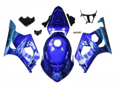 Purchase 2003-2004 Suzuki GSXR 1000 Motorcycle Fairings - Blue Light Blue White Flame Canada