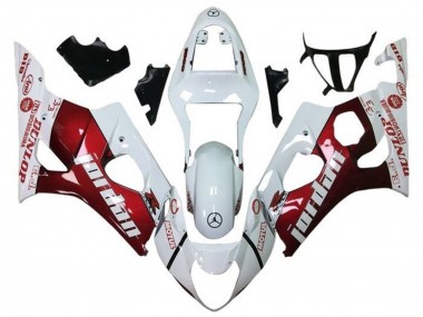 Purchase 2003-2004 Suzuki GSXR 1000 Motorcycle Fairings - White Red Jordan Canada