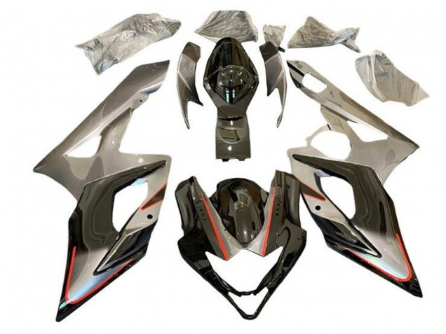 2005-2006 Suzuki GSXR 1000 Motorcycle Fairings - Silver Black Red Stripe Canada