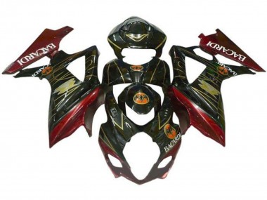 Purchase 2007-2008 Suzuki GSXR 1000 Motorcycle Fairings - Black Red Gold BACARDI Canada