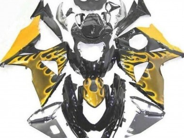 Purchase 2009-2016 Suzuki GSXR 1000 Motorcycle Fairings - Glossy Black Yellow Flame Canada