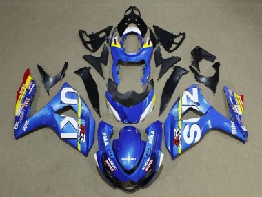 Purchase 2009-2016 Suzuki GSXR 1000 Motorcycle Fairings - Blue White Yellow Stripe Canada