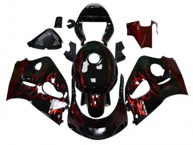 Purchase 1996-2000 Suzuki GSXR 600 / GSXR 750 Motorcycle Fairings - Black Red Flame Canada