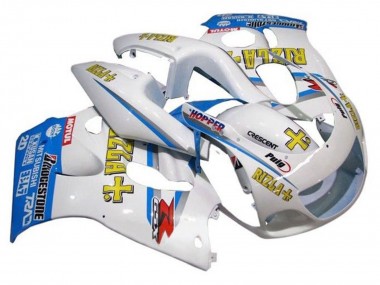 Purchase 1996-2000 Suzuki GSXR 600 / GSXR 750 Motorcycle Fairings - White Blue Yellow Rizla Canada