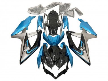 Purchase 2008-2010 Suzuki GSXR 600 / GSXR 750 Motorcycle Fairings - Light Blue Silver Glossy Black Canada