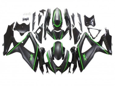 Purchase 2008-2010 Suzuki GSXR 600 / GSXR 750 Motorcycle Fairings - Matte Black Green Stripe Canada
