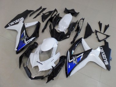 Purchase 2008-2010 Suzuki GSXR 600 / GSXR 750 Motorcycle Fairings - White Blue Glossy Black Canada