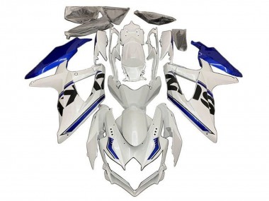 Purchase 2008-2010 Suzuki GSXR 600 / GSXR 750 Motorcycle Fairings - White Blue Black Stripe Canada