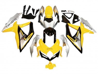 Purchase 2008-2010 Suzuki GSXR 600 / GSXR 750 Motorcycle Fairings - Silver Yellow Glossy Black Canada