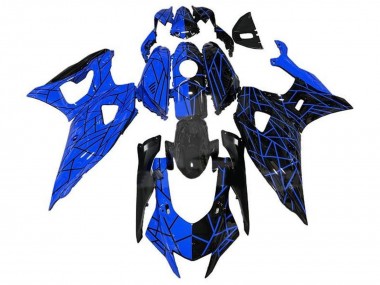 Purchase 2021-2024 Yamaha YZF R7 Motorcycle Fairings - Blue Black Split Lines Canada