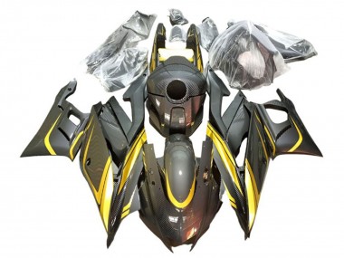 Purchase 2022-2024 Yamaha YZF R3/R25 Motorcycle Fairings - Gold Black Carbon Fiber Style Canada