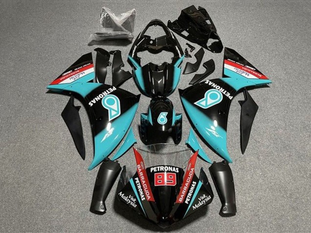 2009-2011 Yamaha YZF 1000 R1 Motorcycle Fairings - Glossy Black Light Blue Red Petronas Canada