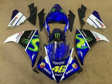 Purchase 2009-2011 Yamaha YZF 1000 R1 Motorcycle Fairings - Blue White Black Green MoviStar Monster Canada