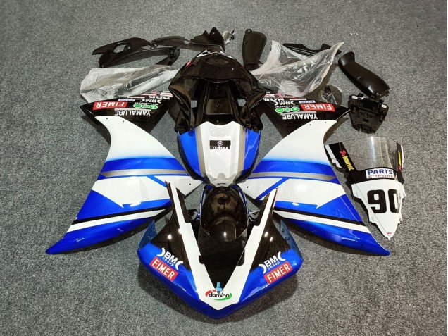 2012-2014 Yamaha YZF 1000 R1 Motorcycle Fairings - White Blue Black Fimer Yamalube 90 Canada