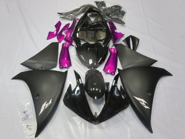 Purchase 2012-2014 Yamaha YZF 1000 R1 Motorcycle Fairings - Glossy Black Matte Black Pink Canada