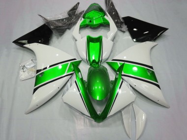 Purchase 2012-2014 Yamaha YZF 1000 R1 Motorcycle Fairings - White Green Glossy Black Canada