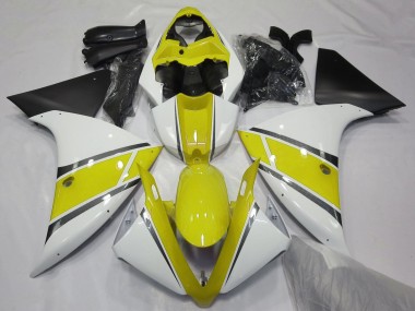 Purchase 2012-2014 Yamaha YZF 1000 R1 Motorcycle Fairings - White Yellow Matte Black Canada