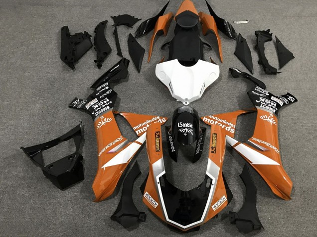 2020-2025 Yamaha YZF 1000 R1 Motorcycle Fairings - Orange White Glossy Black Sam Canada