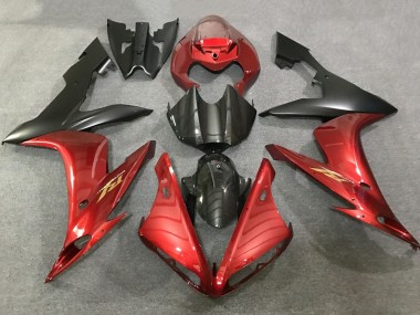 Purchase 2004-2006 Yamaha YZF 1000 R1 Motorcycle Fairings - Red Faux Carbon Fiber Matte Black Canada