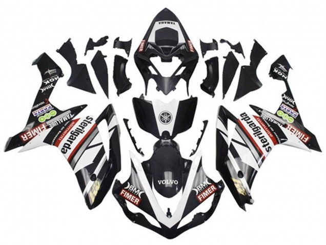 2007-2008 Yamaha YZF 1000 R1 Motorcycle Fairings - White Red Black Volvo Fimer Yamalube Sterilgarda Canada
