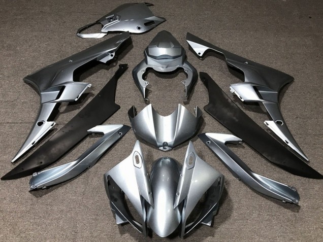 2006-2007 Yamaha YZF R6 Motorcycle Fairings - Silver Matte Black Canada